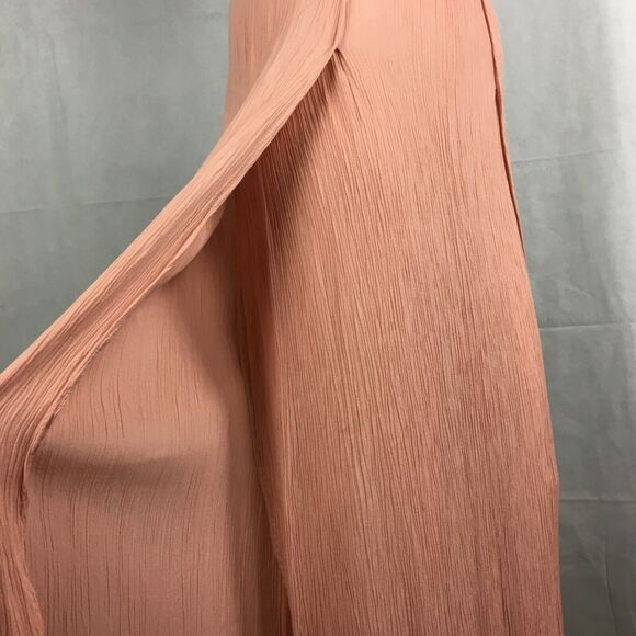 Joe B Skirt Womens Sz‎ M Peach Pink Flowy Layered Maxi Crinkle Long Gypsy - Picture 3 of 9